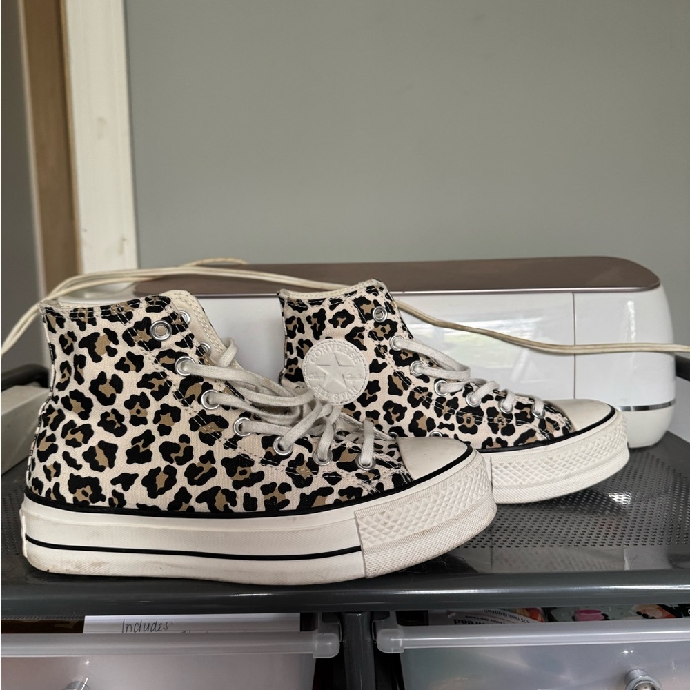 Cheetah Print Platform Converse